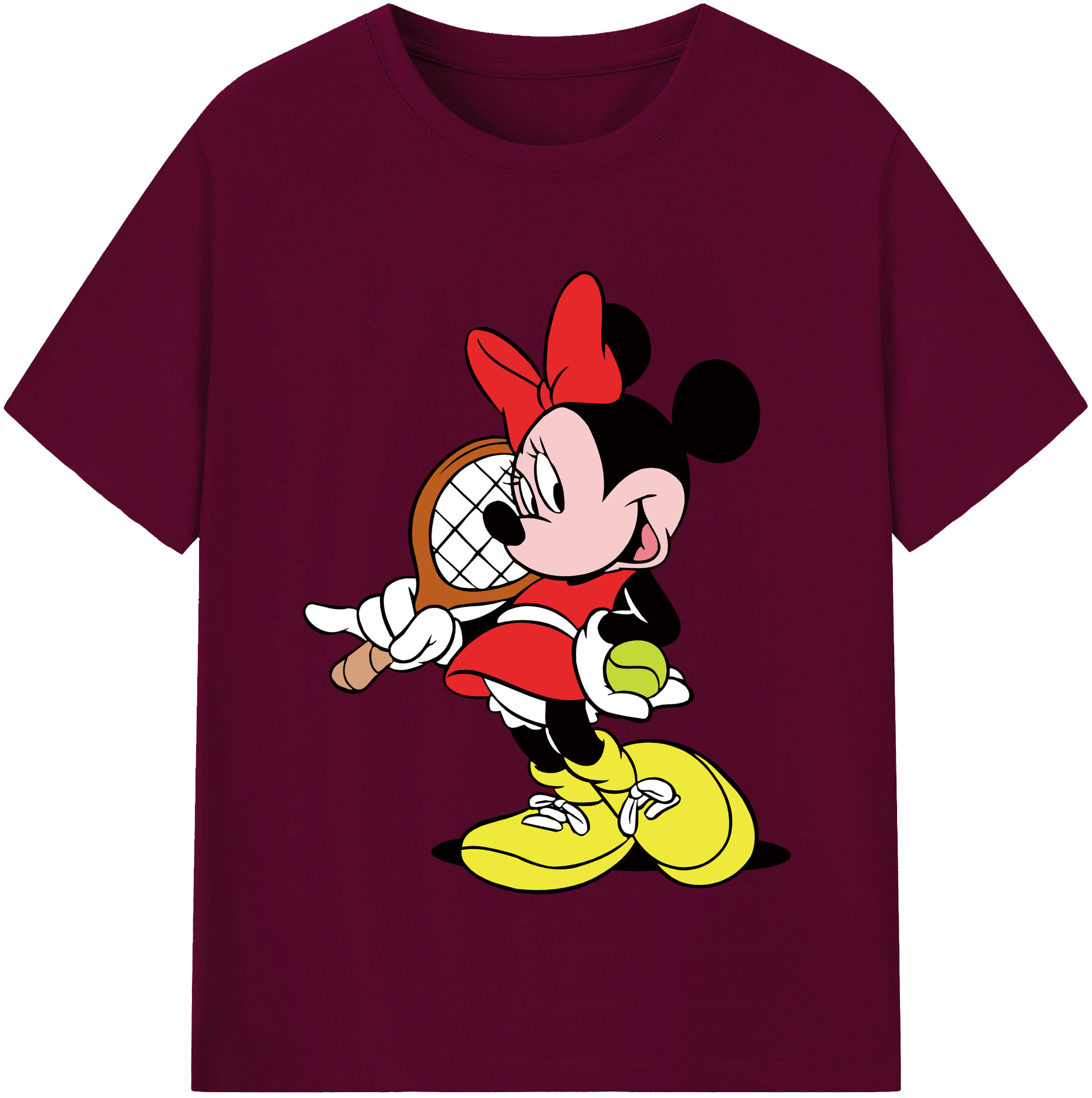 （画像用） ミッキーマウス Mickey Mouse レディースカジュアルプリントTシャツ（綿100％）